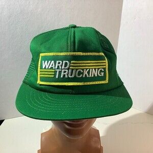 Vintage Ward Trucking Swingster Mesh Snapback Trucker Hat Green Made USA